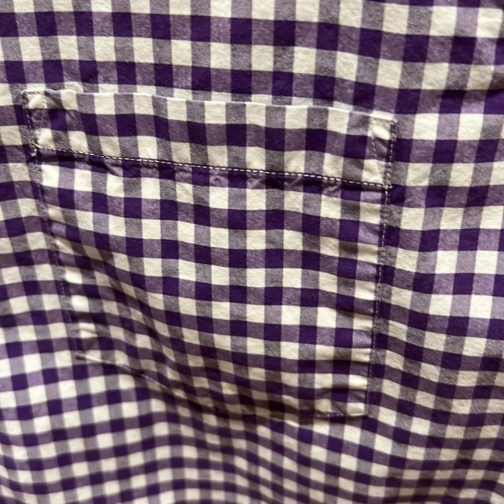 J. Crew cotton purple gingham button down shirt